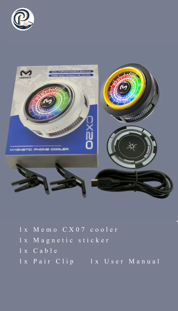 Memo CX20 magnetic phone cooler unboxing with accessories