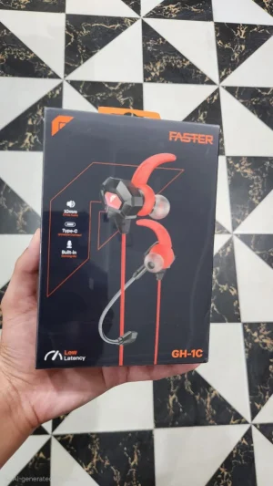 FASTER GH-1C Type-C gaming handsfree earphones with 10mm driver, boom mic and low latency – PakPearl
