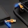 PakPearl 4-in-1 fast charging cable with Type-C, Lightning, and USB-A connectors on braided black cable
