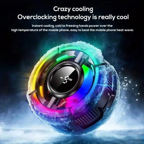 Memo CX15 RGB magnetic gaming cooling fan for mobile phones with rainbow LED lighting | PakPearl Pakistan