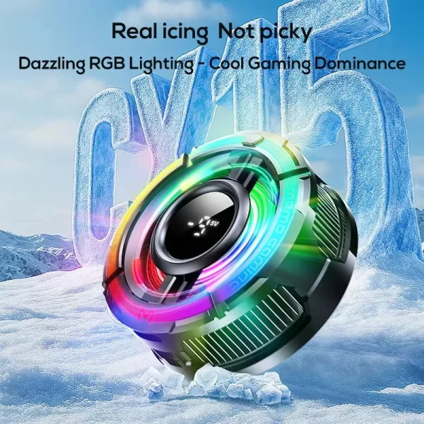 Memo CX15 RGB magnetic gaming cooling fan for mobile phones with rainbow LED lighting | PakPearl Pakistan