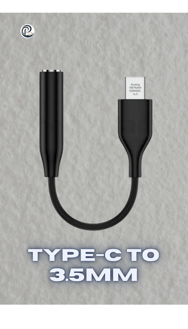 PakPearl Type-C to 3.5mm audio adapter with DAC chip for USB-C phones