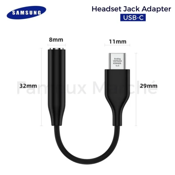 PakPearl Type-C to 3.5mm audio adapter with DAC chip for USB-C phones